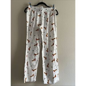 J Crew Dachshund Holiday Pajama Pants Christmas Wiener Dog Lounge Pants XS